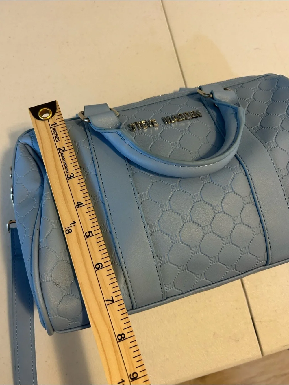 Steve Madden Sky Blue Quilted Crossbody Satchel sooo cute for back to school!!